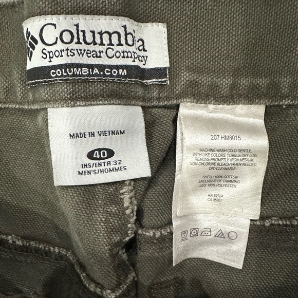 Columbia Brush Guard Canvas Jeans Brown & Tan Size 40 x 32 - Picture 4 of 6